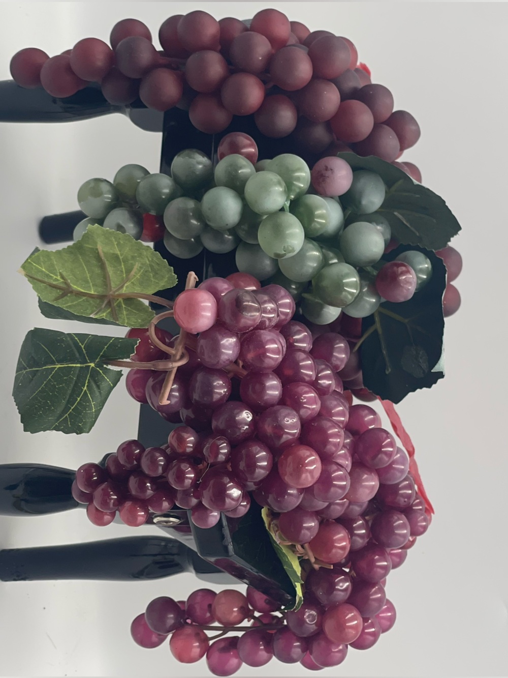 Vintage Mid Century Artificial Plastic Clusters of Grapes Arrangement (Set of 3)
